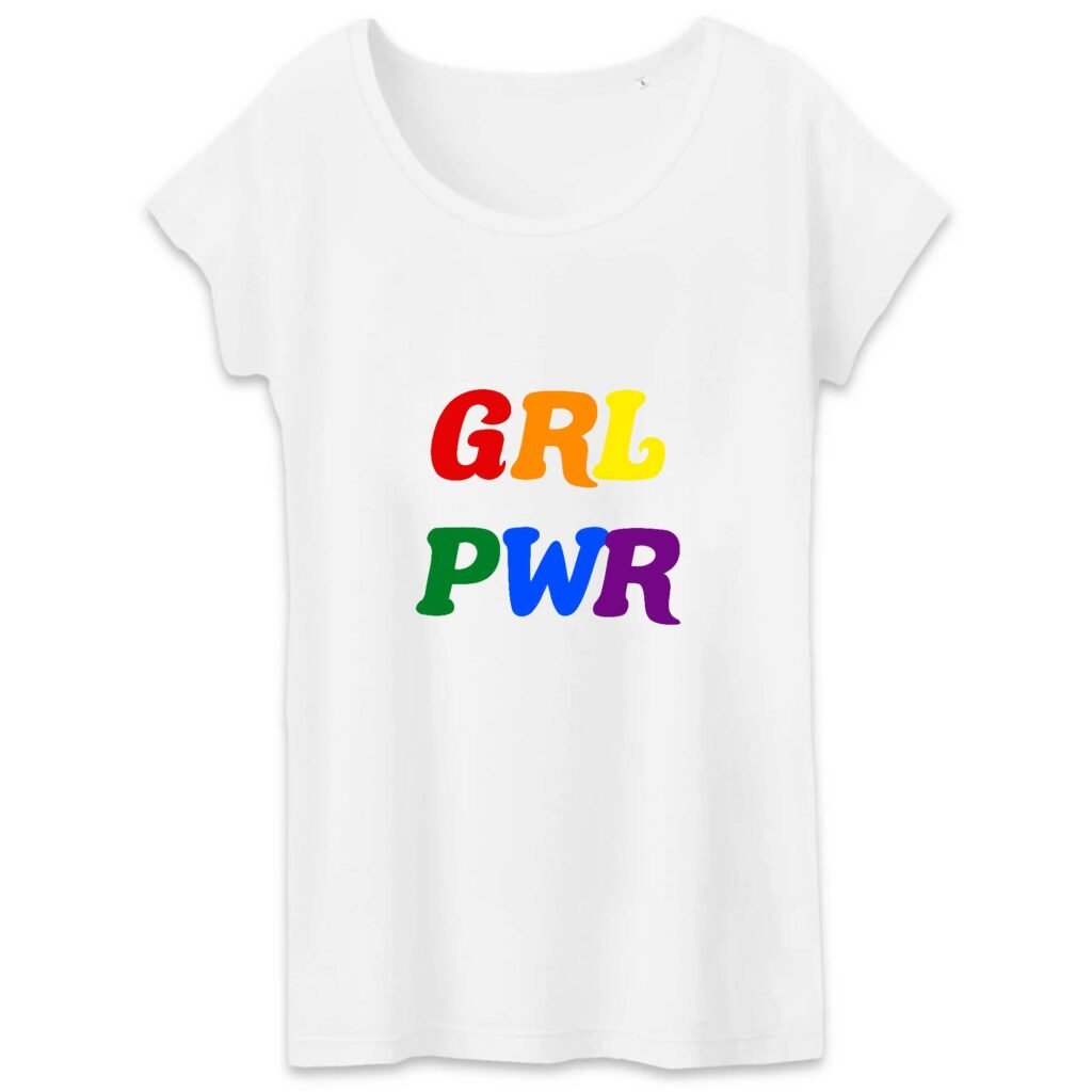 T-shirt Femme 100% Coton BIO - GRL PWR Multicolore