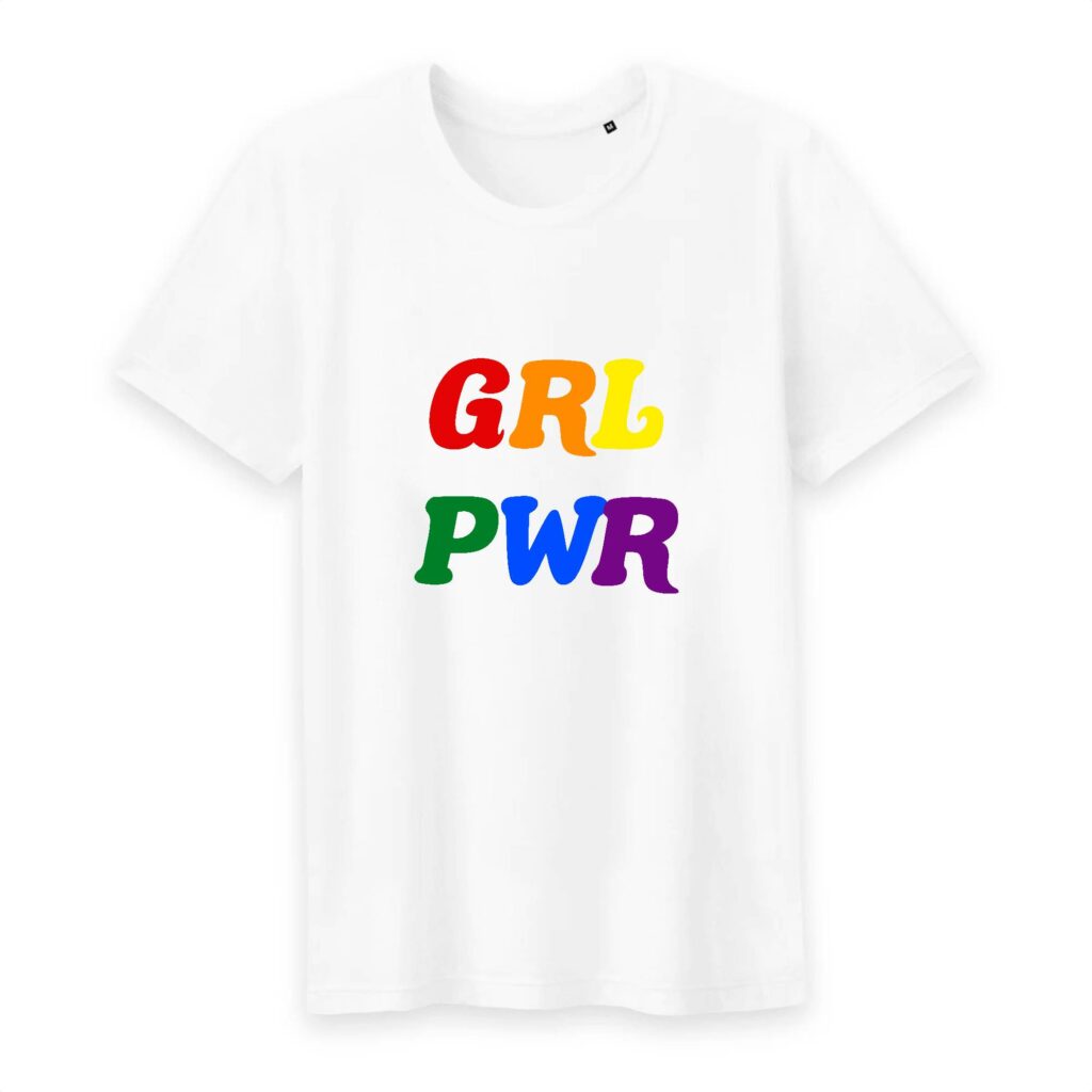 T-shirt Homme Col rond 100% Coton BIO - GRL PWR Multicolore