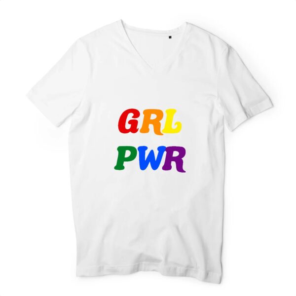 T-shirt Homme Col V 100 % coton bio - GRL PWR Multicolore
