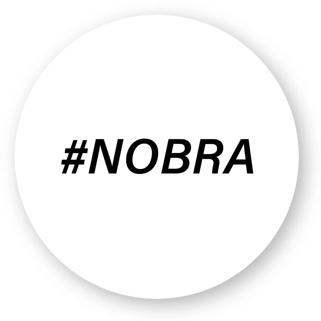 Sticker découpe ronde pack de 100 - #Nobra