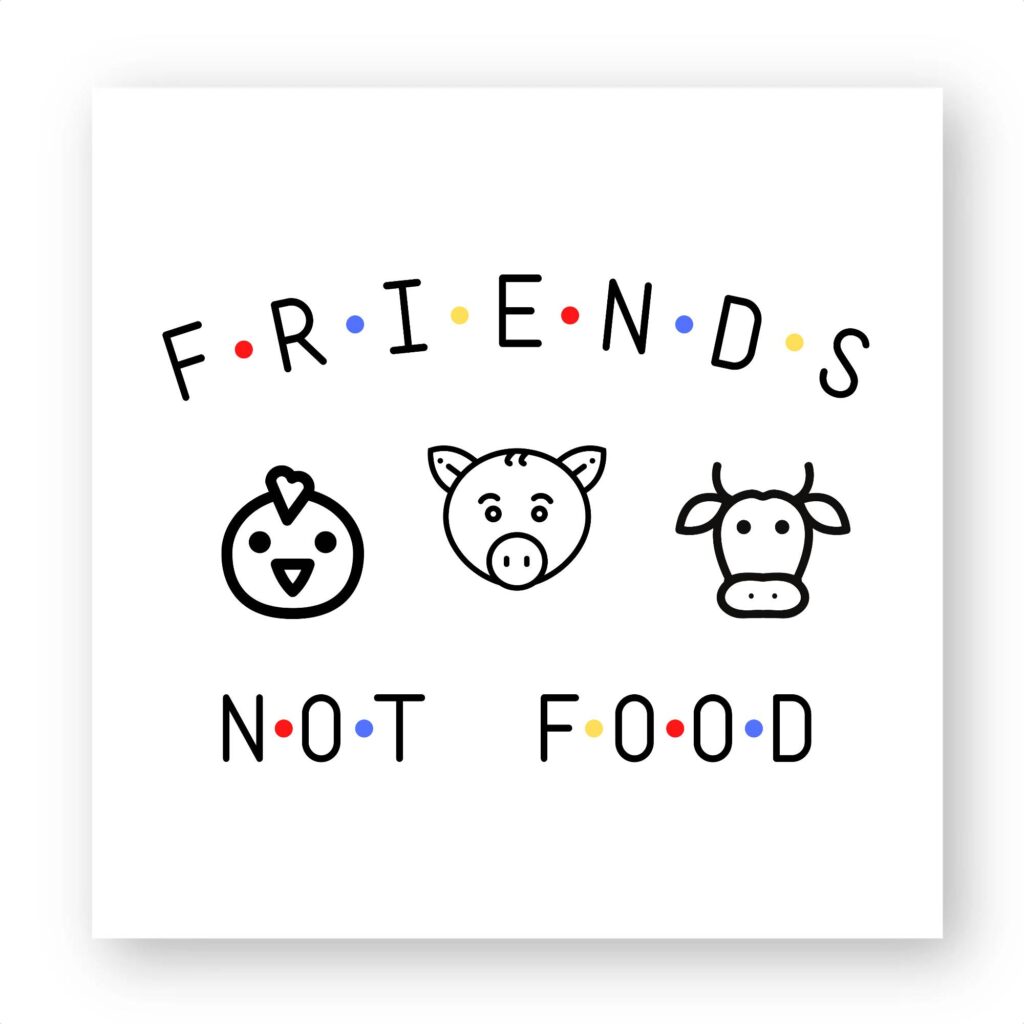 Sticker découpe carré pack de 5 - Animals Not FOOD