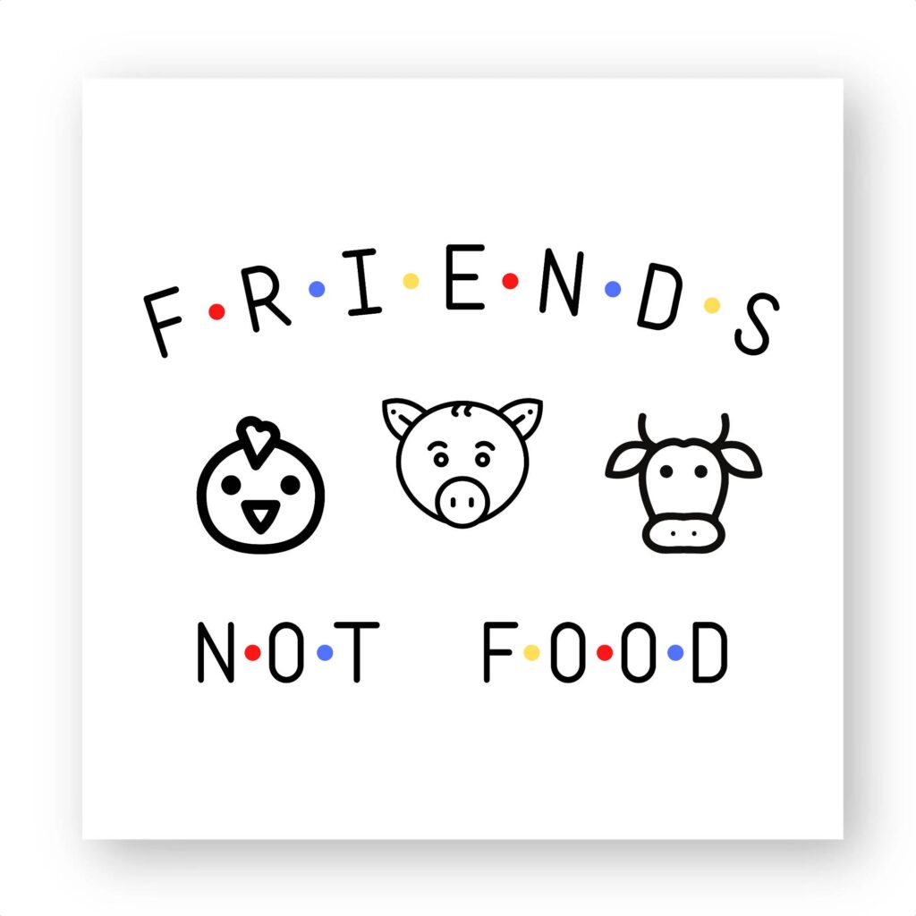 Sticker découpe carré - Animals Not FOOD