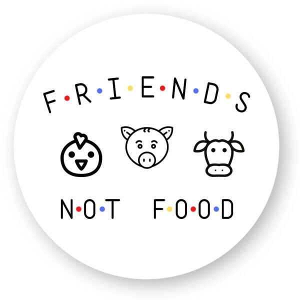 Sticker découpe ronde pack de 20 - Animals Not FOOD