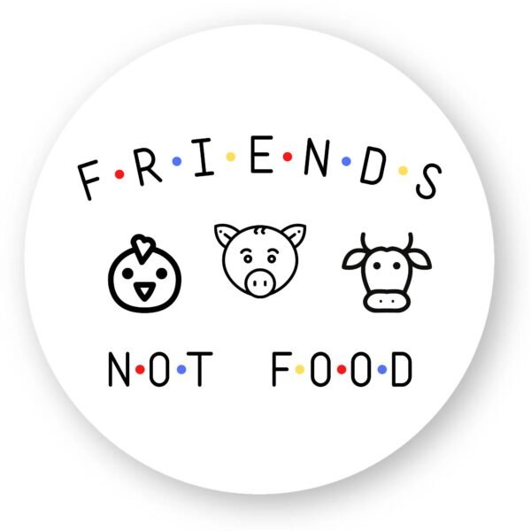 Sticker découpe ronde pack de 5 - Animals Not FOOD