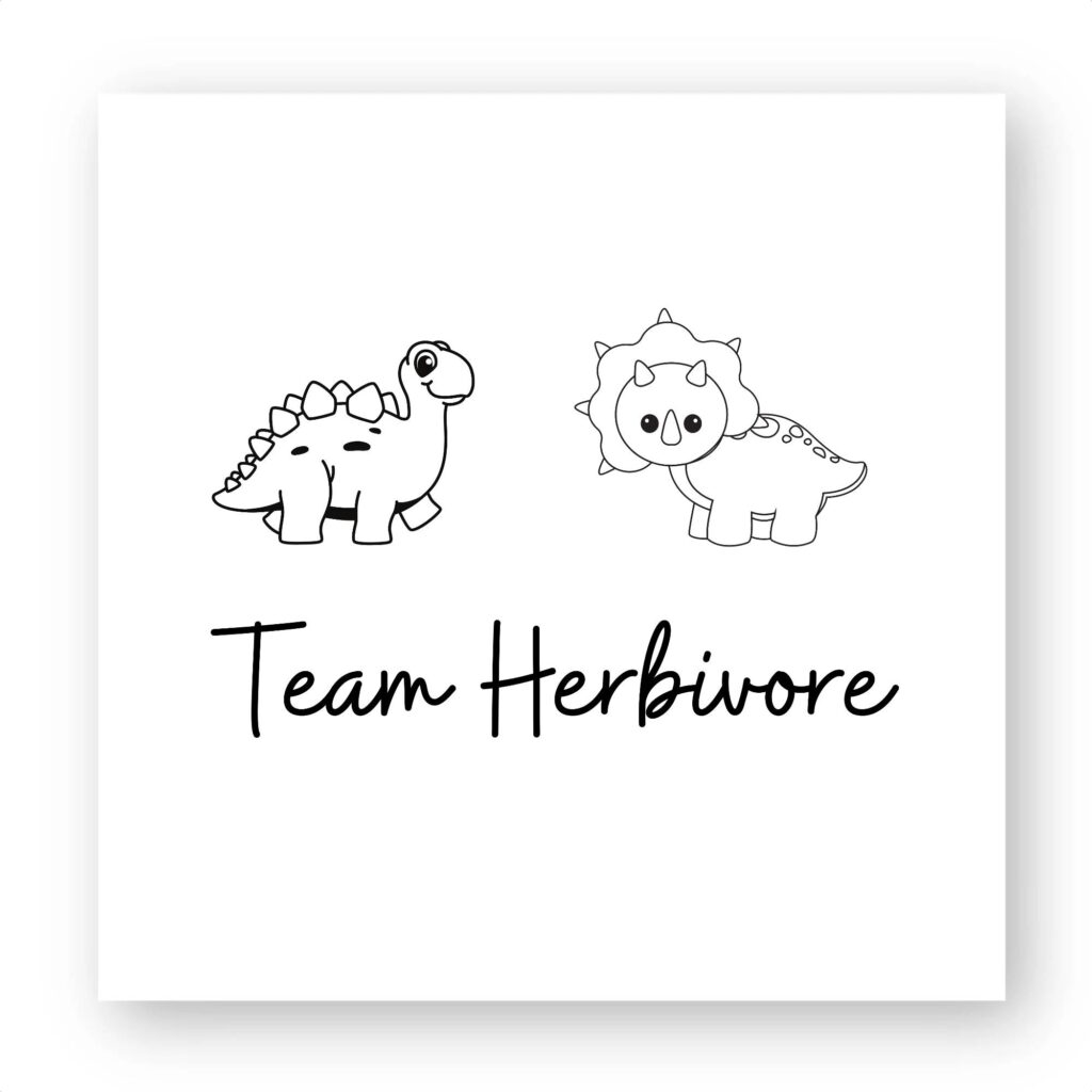 Sticker découpe carré pack de 5 - Team Herbivore