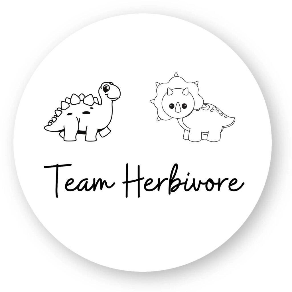 Sticker découpe ronde pack de 100 - Team Herbivore
