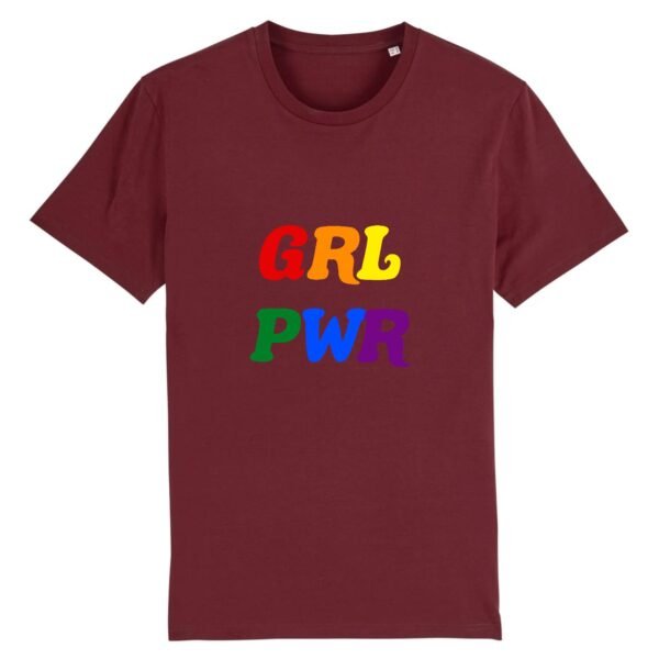 T-shirt Unisexe Coton BIO - GRL PWR Multicolore