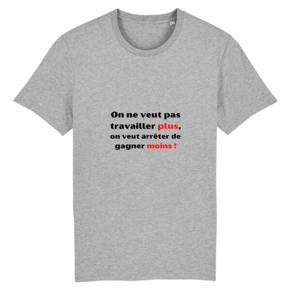 T-shirt Unisexe Coton BIO - Travailler plus, gagner moins