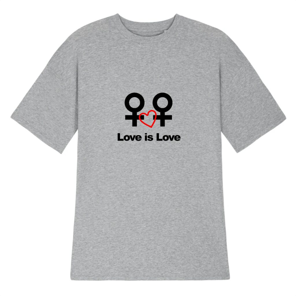 Robe T-shirt Femme 100% Coton BIO - Love is Love entre femmes