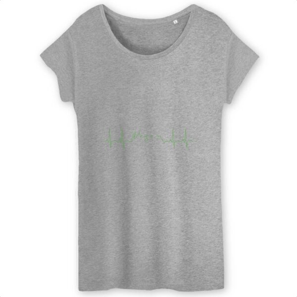 T-shirt Femme 100% Coton BIO - Vegan fréquence cardiaque