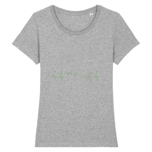 T-shirt Femme 100% Coton BIO - Vegan fréquence cardiaque