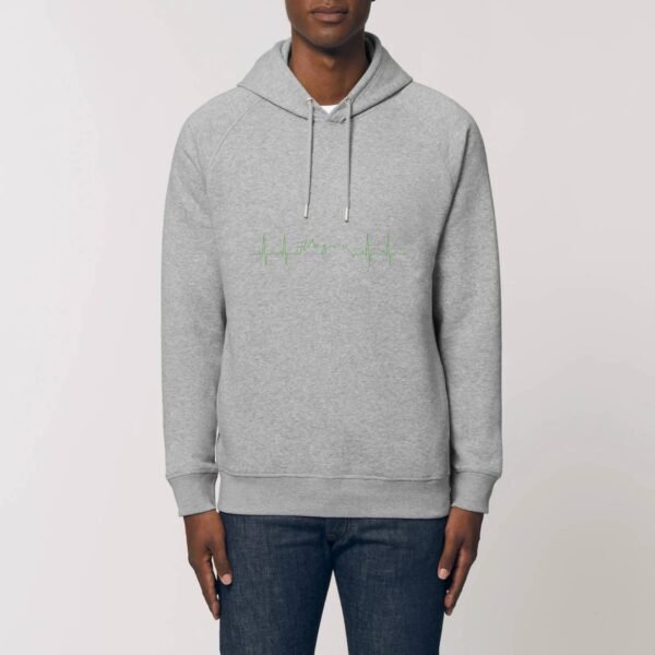 Sweat à capuche BIO Unisexe - Vegan fréquence cardiaque