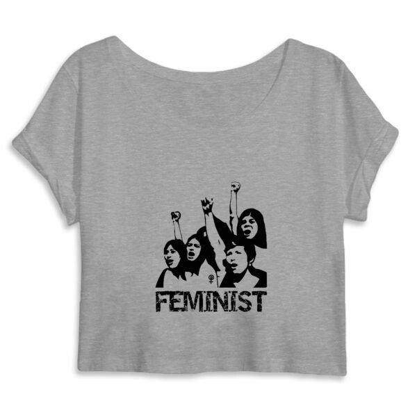 Crop Top Femme 100% Coton BIO - Femmes manifestez-vous