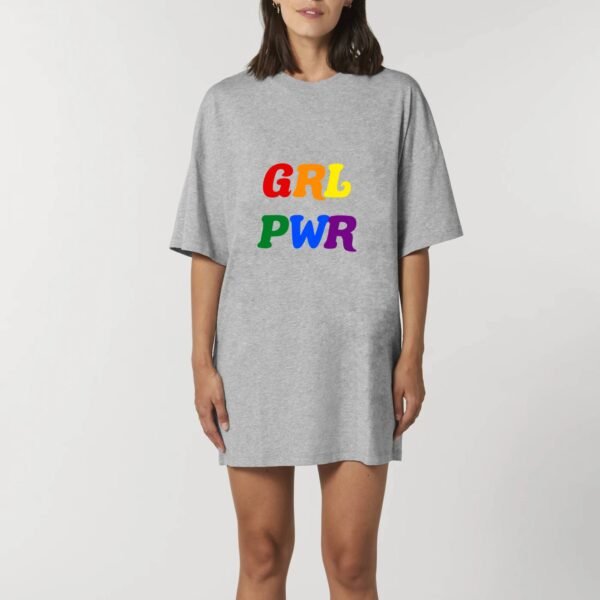 Robe T-shirt Femme 100% Coton BIO - GRL PWR Multicolore