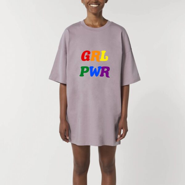 Robe T-shirt Femme 100% Coton BIO - GRL PWR Multicolore