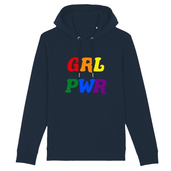 Sweat à capuche BIO Unisexe - GRL PWR Multicolore