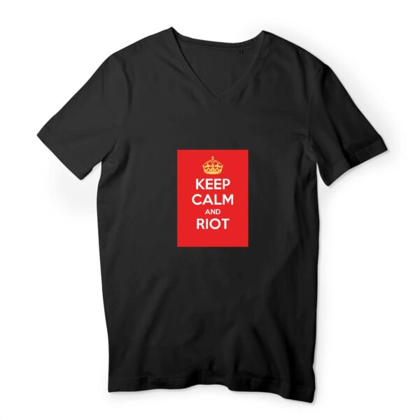 T-shirt Homme Col V 100 % coton bio - Keep Calm and Riot