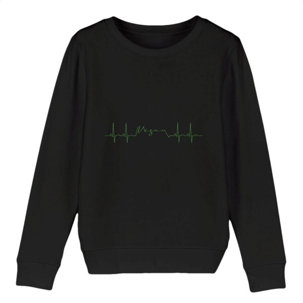 Sweat-shirt Enfant Bio - Vegan fréquence cardiaque