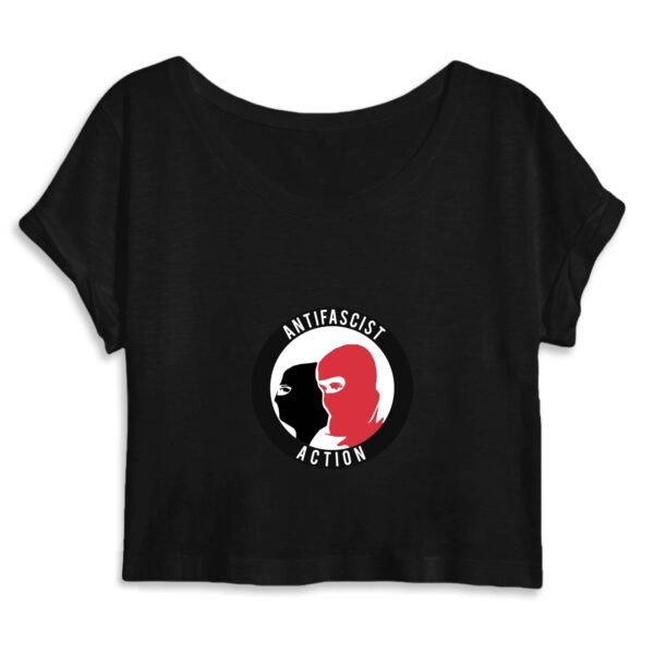 Crop Top Femme 100% Coton BIO - Antifa Cagoule