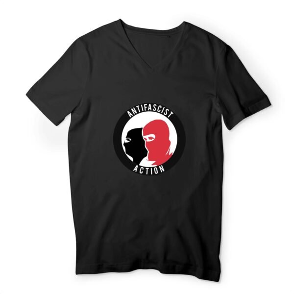 T-shirt Homme Col V 100 % coton bio - Antifa Cagoule