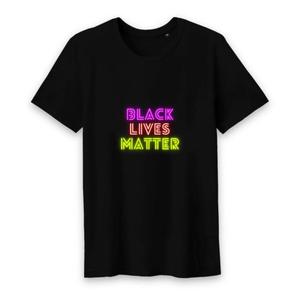 T-shirt Homme Col rond 100% Coton BIO - Black Lives Matter Neon
