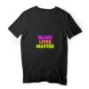T-shirt Homme Col V 100 % coton bio - Black Lives Matter Neon