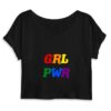 Crop Top Femme 100% Coton BIO - GRL PWR Multicolore