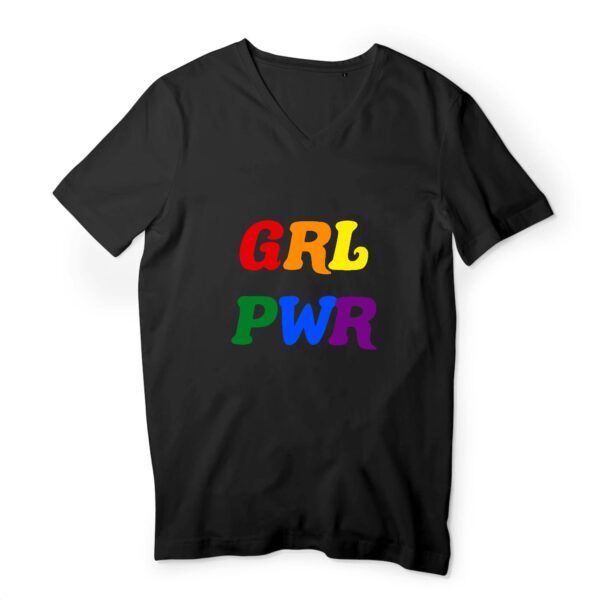 T-shirt Homme Col V 100 % coton bio - GRL PWR Multicolore