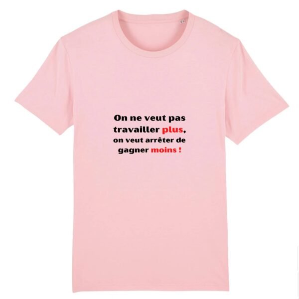 T-shirt Unisexe Coton BIO - Travailler plus, gagner moins