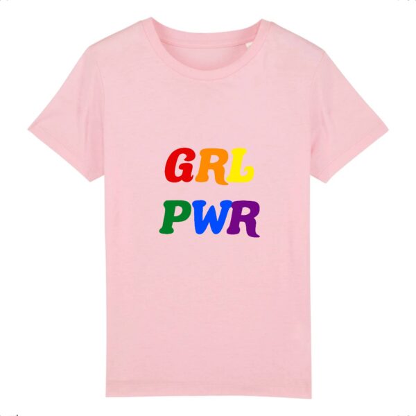 T-shirt Enfant Coton bio - GRL PWR Multicolore
