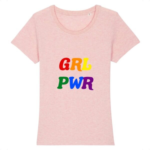T-shirt Femme 100% Coton BIO - GRL PWR Multicolore
